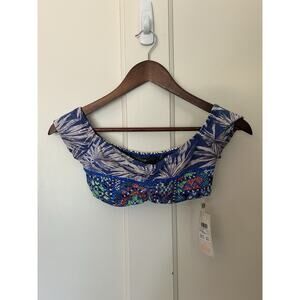 Maaji Tropical Bikini Top Womens Size Small Blue Green Beach Vacation NWT